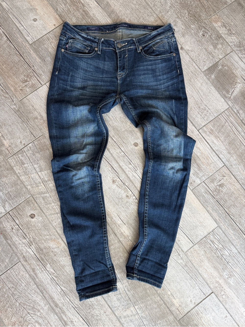 Vigoss Women’s Skinny Jeans in Washed Dark Blue
